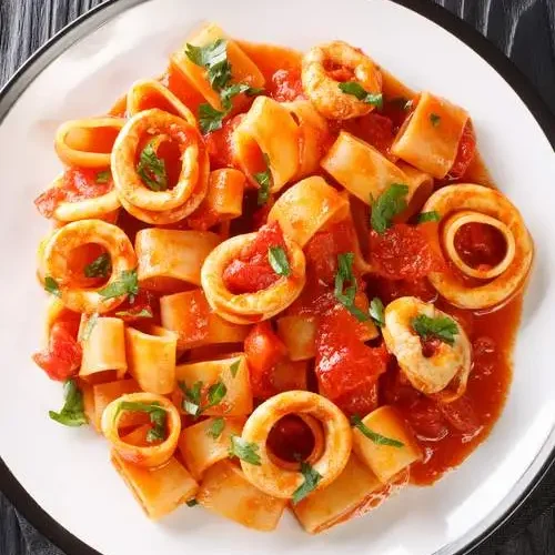 la calamarata, per un menù della domenica d'estate facile e leggero