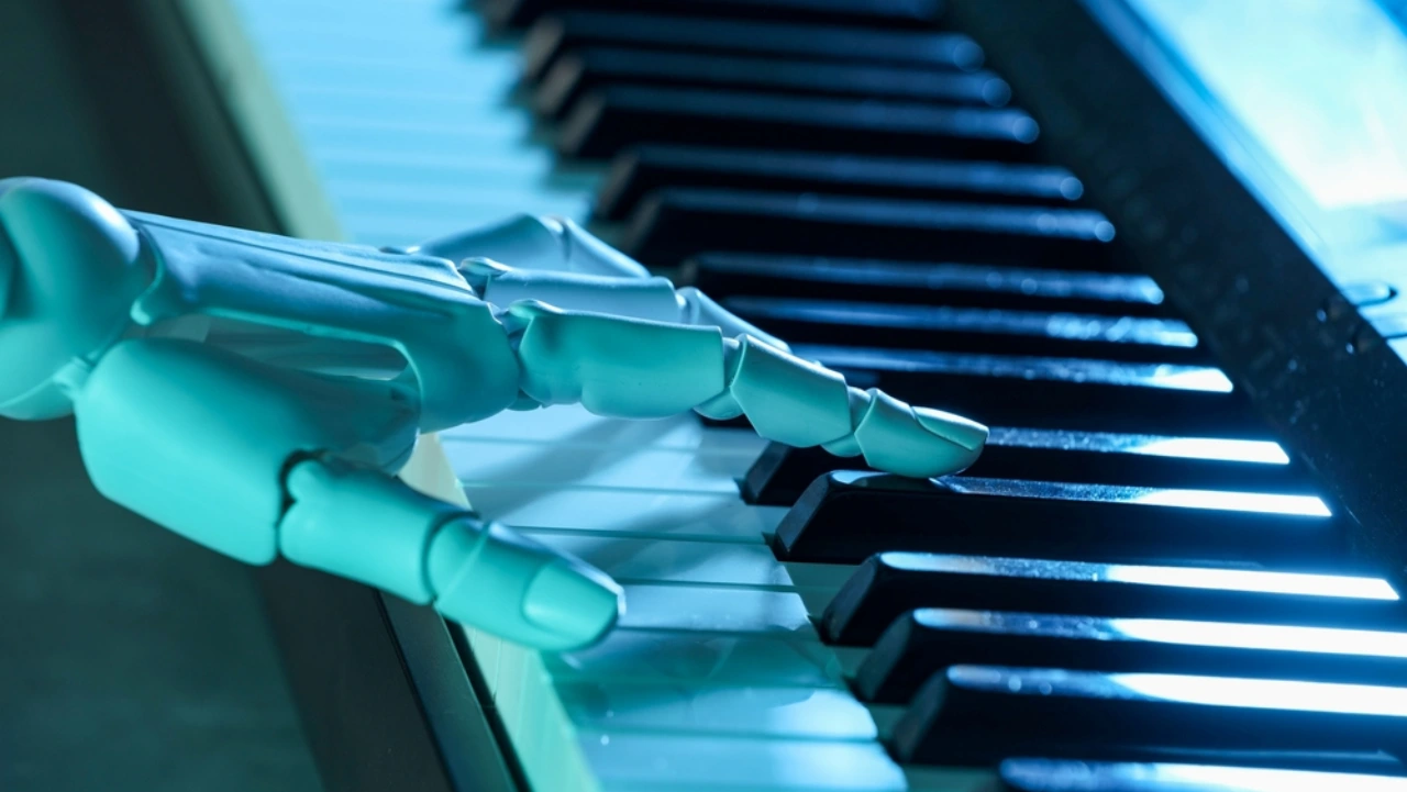 Una mano robot sul pianoforte